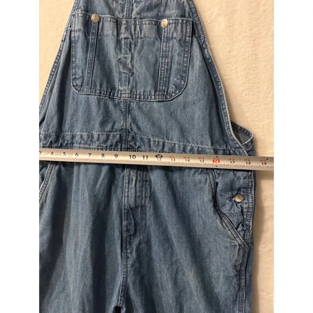 Craftsman‎ Mens Denim Bib Overalls Medium Wash Blue Cotton Workwear 34x32